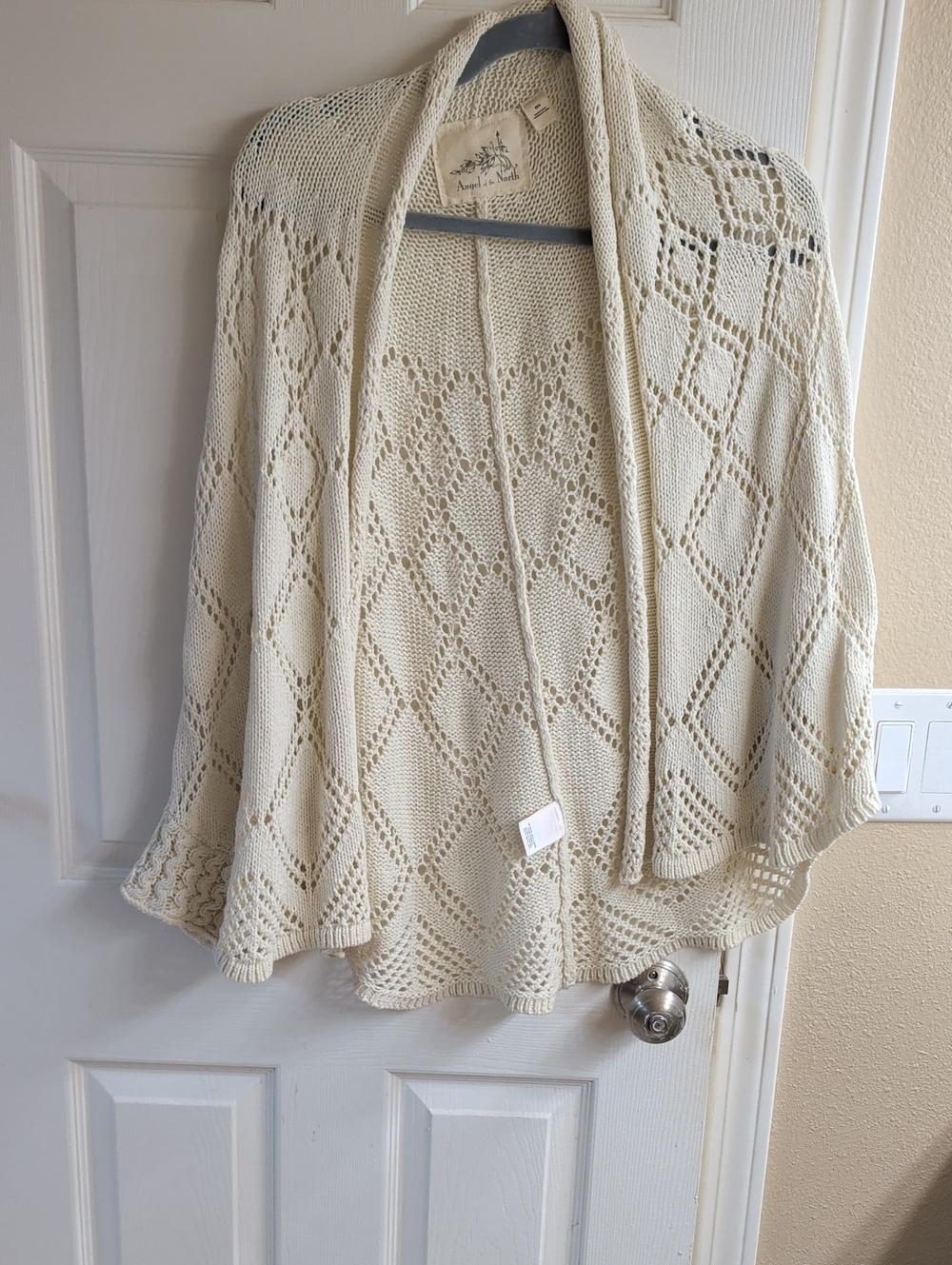 Angel Of The North Cream Open-Knit Sweater